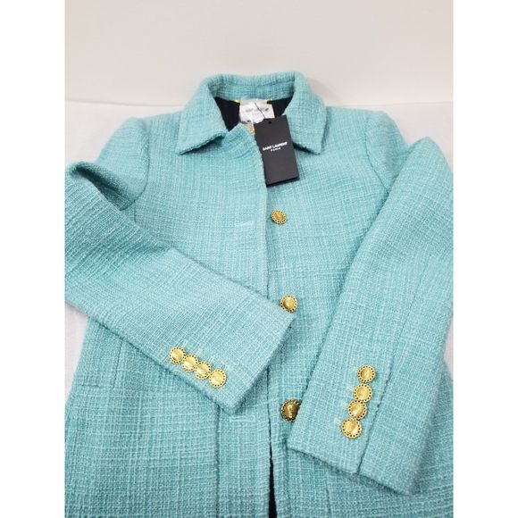 Saint Laurent monogram button wool blend jacket women - Picture 2 of 7